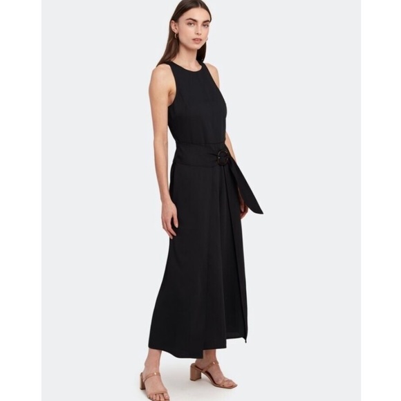 NWT Joie Mairead C Jumpsuit in Caviar Black Wide Leg Belted - Picture 1 of 13